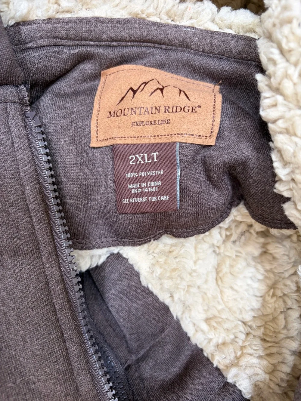 Men's Hooded Sherpa-Lined Jacket - Dark Brown